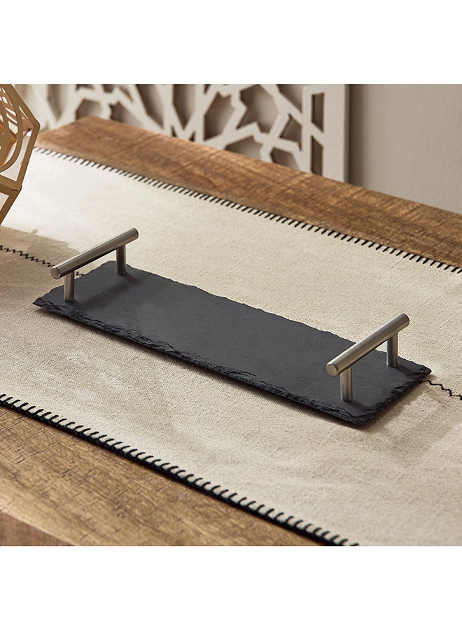 Home Box Slate Rectangular Tray with Handle - Image 2